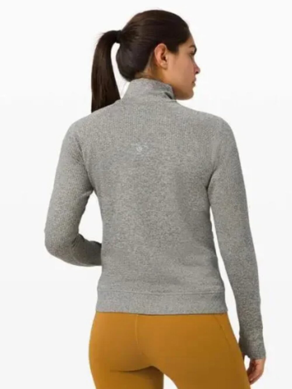 Lululemon Engineered Warmth 1/2 Zip Heathered Green - Picture 2 of 5